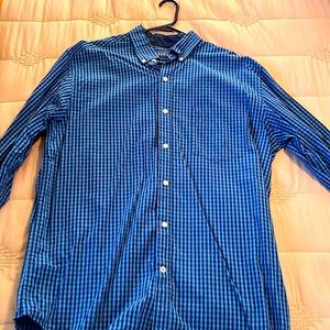 Izod large blue mens button down